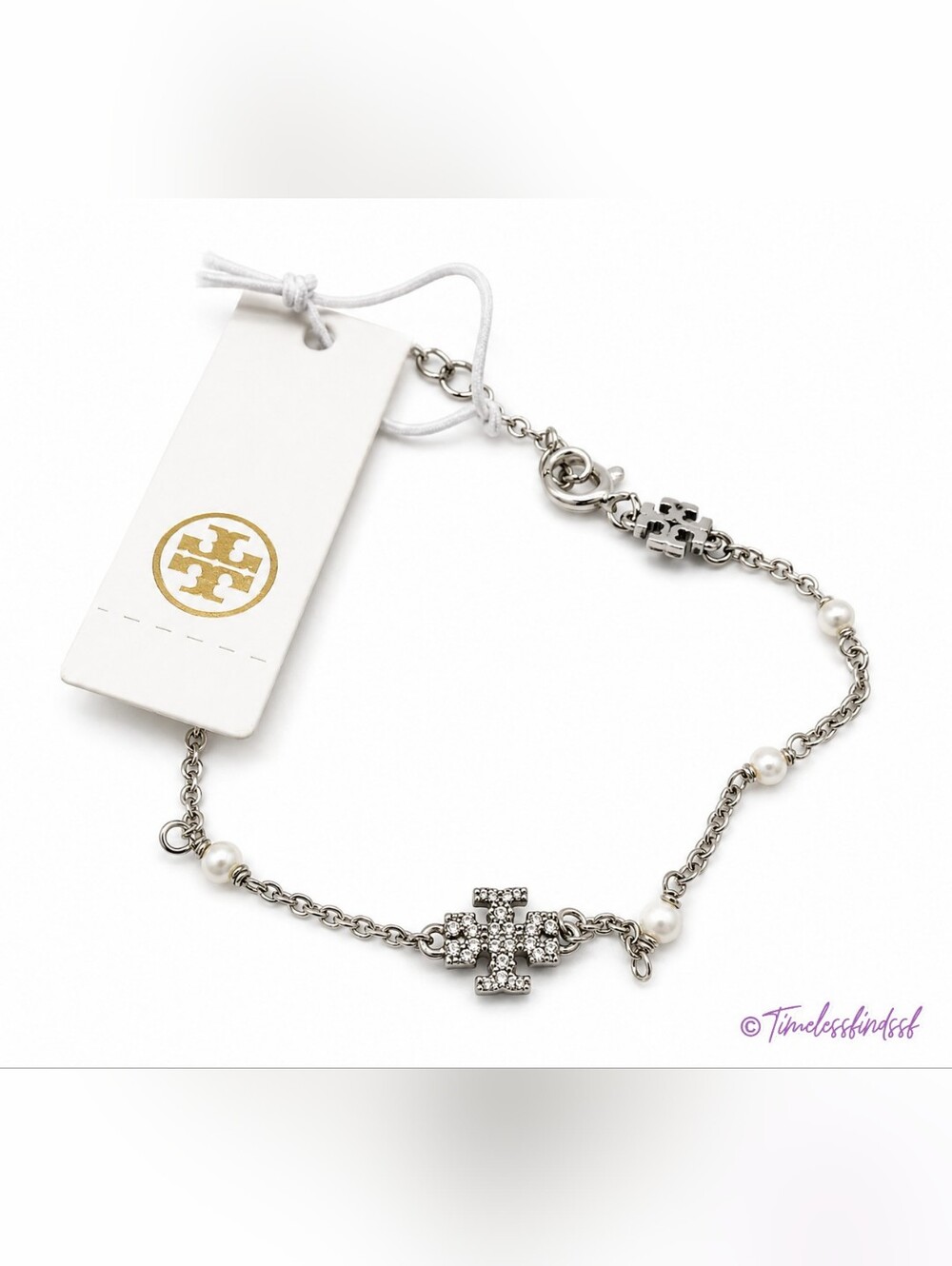 Tory Burch Delicate Kira Pearl & Crystal Pavè Station Bracelet